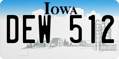 IA license plate DEW512