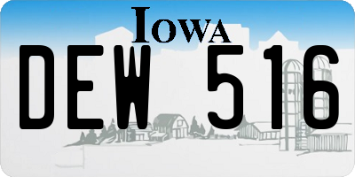 IA license plate DEW516