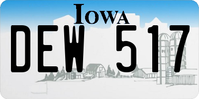 IA license plate DEW517