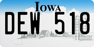 IA license plate DEW518