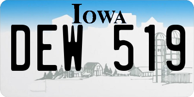 IA license plate DEW519