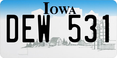 IA license plate DEW531