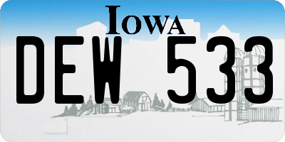 IA license plate DEW533