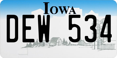 IA license plate DEW534