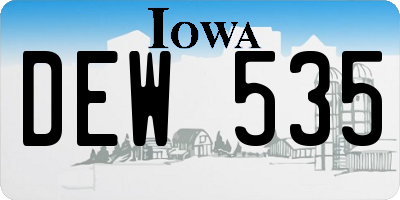 IA license plate DEW535