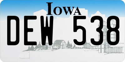 IA license plate DEW538