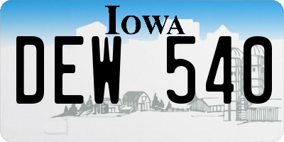 IA license plate DEW540
