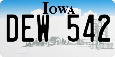 IA license plate DEW542