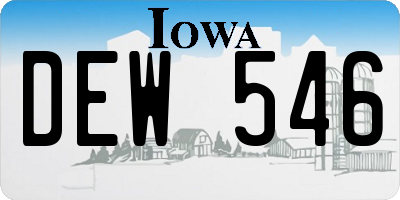 IA license plate DEW546