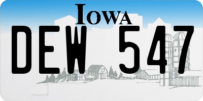 IA license plate DEW547