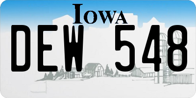 IA license plate DEW548