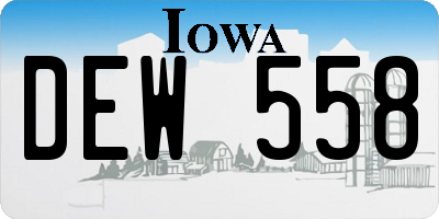 IA license plate DEW558