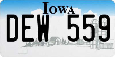 IA license plate DEW559