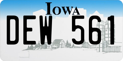 IA license plate DEW561