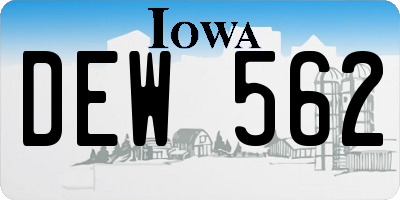 IA license plate DEW562