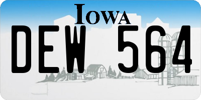 IA license plate DEW564
