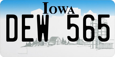 IA license plate DEW565