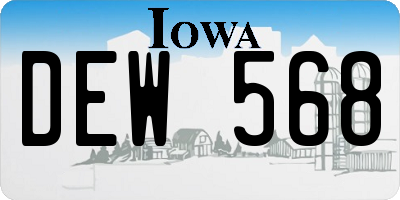 IA license plate DEW568