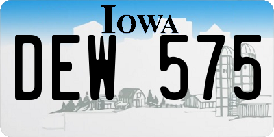 IA license plate DEW575