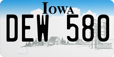 IA license plate DEW580