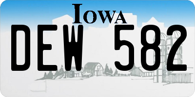 IA license plate DEW582