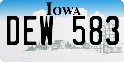 IA license plate DEW583