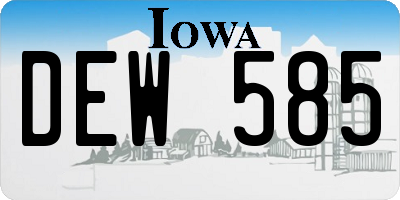IA license plate DEW585