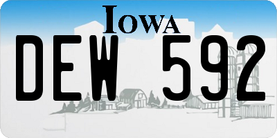 IA license plate DEW592