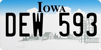 IA license plate DEW593