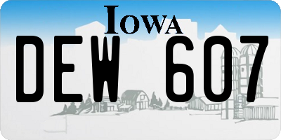 IA license plate DEW607