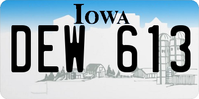 IA license plate DEW613