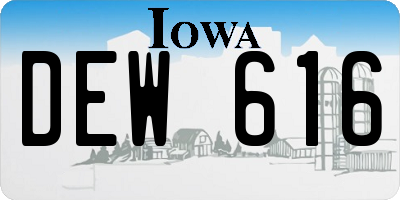 IA license plate DEW616