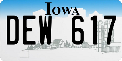 IA license plate DEW617