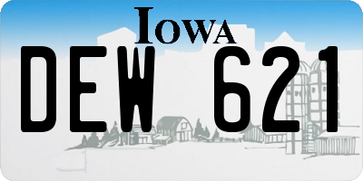 IA license plate DEW621