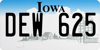 IA license plate DEW625