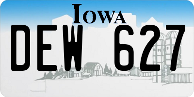 IA license plate DEW627