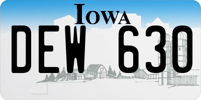 IA license plate DEW630