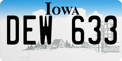 IA license plate DEW633