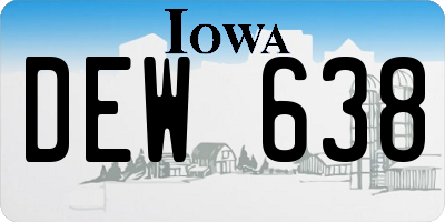 IA license plate DEW638