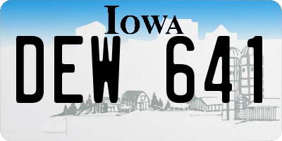 IA license plate DEW641