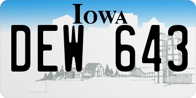IA license plate DEW643