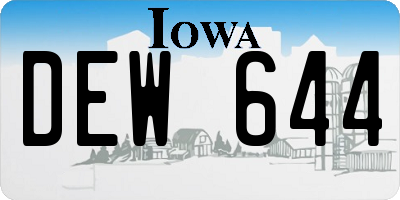 IA license plate DEW644