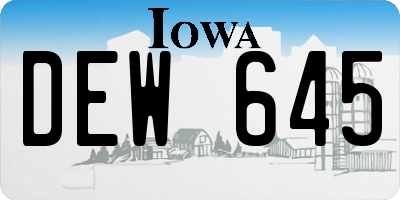 IA license plate DEW645