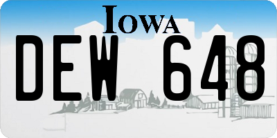 IA license plate DEW648