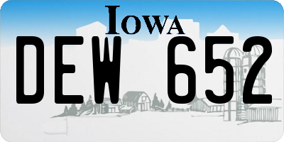 IA license plate DEW652