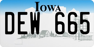 IA license plate DEW665