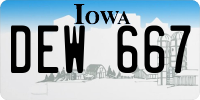 IA license plate DEW667
