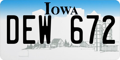 IA license plate DEW672