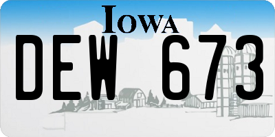 IA license plate DEW673