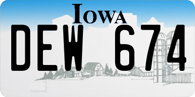 IA license plate DEW674